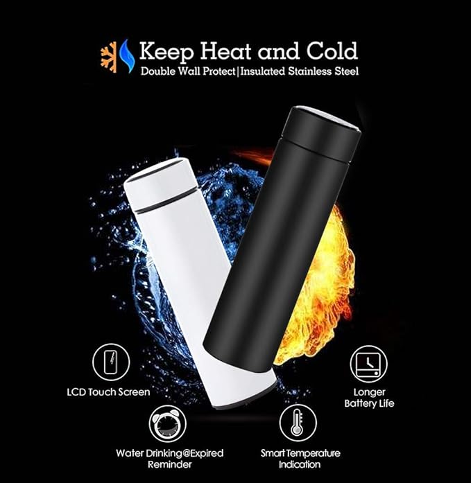 Vacuum Flask LED Temperature Display Water Bottle 500 ml
